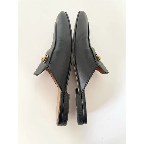 Gucci Princetown Horsebit Black Mule Shoes Loafer Leather Slipper EU 38.5 US 8.5 - Picture 9 of 10